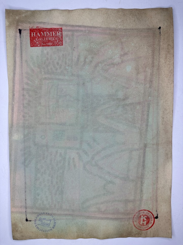Keith Haring Painting Drawing Vintage Sketch Paper Signed Stamped eBay