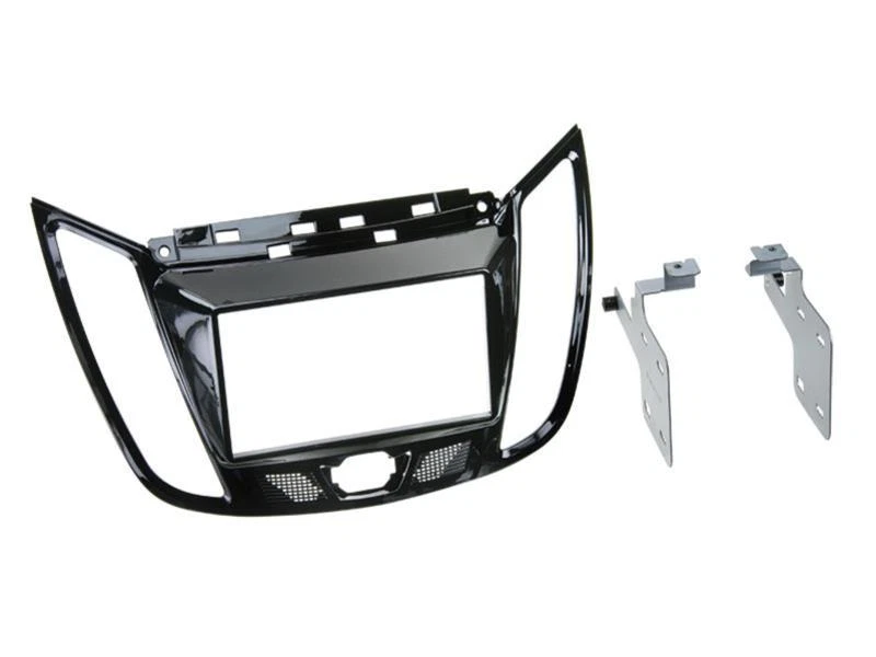 Mascherina Autoradio 2 DIN Per Ford Focus C-Max S-Max Fusion Transit – Pannello Cornice In Plastica Nera Per Installazione Sterzo