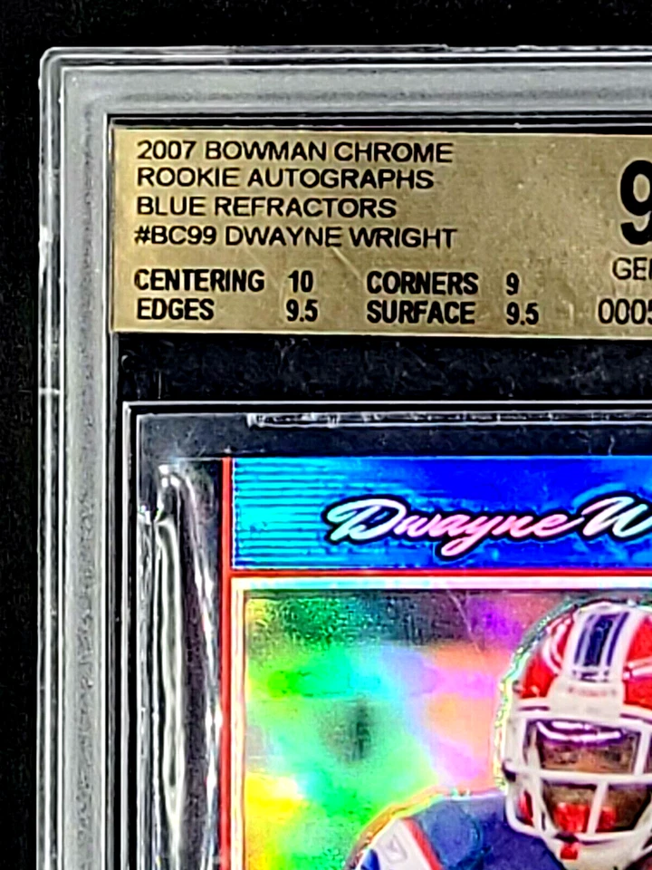 2007 Bowman Chrome Blue Refractor Auto #BC99 Dwayne Wright RC /75 BGS 9.5 POP 1 - Image 4 of 4