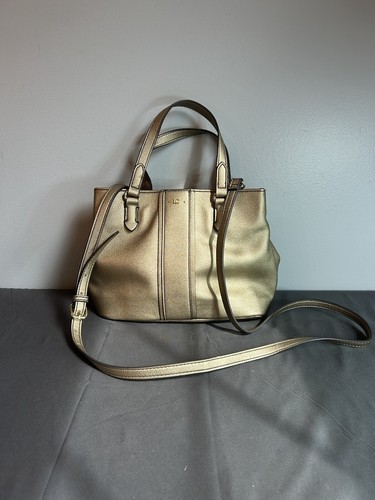 Liz Claiborne Metallic Bronze / Gold mini shopper handbag.