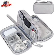 Travel Organizer Bag Cable Storage Pouch Case Portable Waterproof Double Layers
