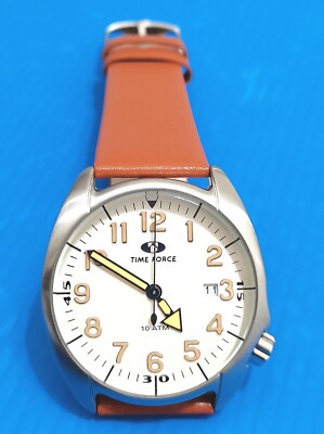 time force uhr time date case s.steel atm10,bianco oca,nos