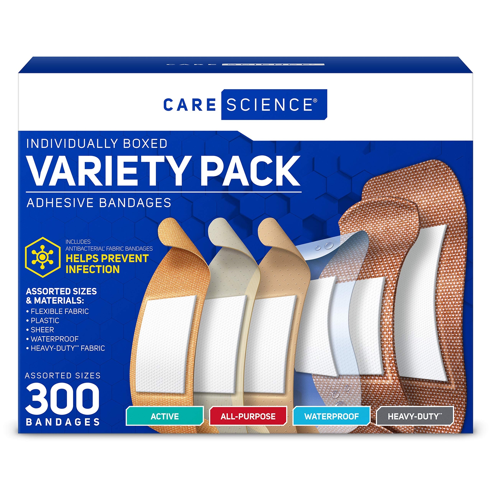 300-Count Variety Bandage Pack | Assorted Sizes for All-Purpose First Aid Needs