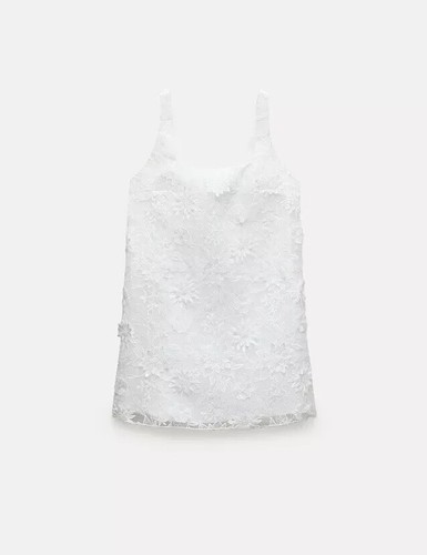 MINI ROBE FEMME BRODÉE ZARA NEUVE SS24 COLLECTION ZW BLANC HUÎTRE 4786/244 - Photo 8/9