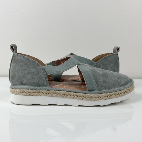 Lucky Brand Women’s Jenife Sage Green Suede Espadrille Shoes Size 7.0 - Picture 2 of 10