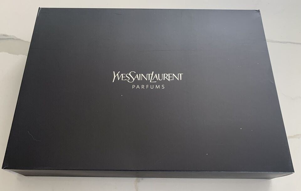 YSL YVES SAINT LAURENT Y embossed design navy blue large