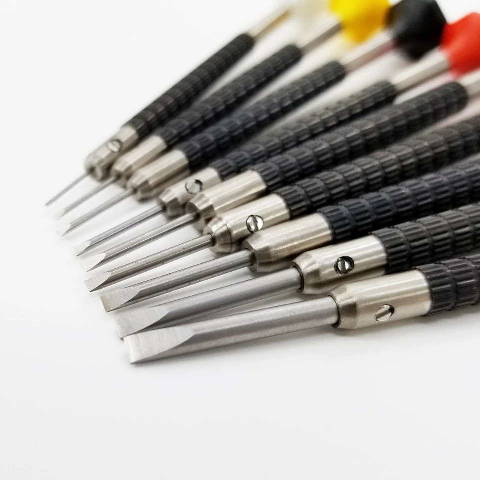 TIMELAB Reloj Joyería Herramienta de Reparación Destornillador de Precisión CABEZA PLANA Hoja 9 PIEZAS Foto 2 de 4