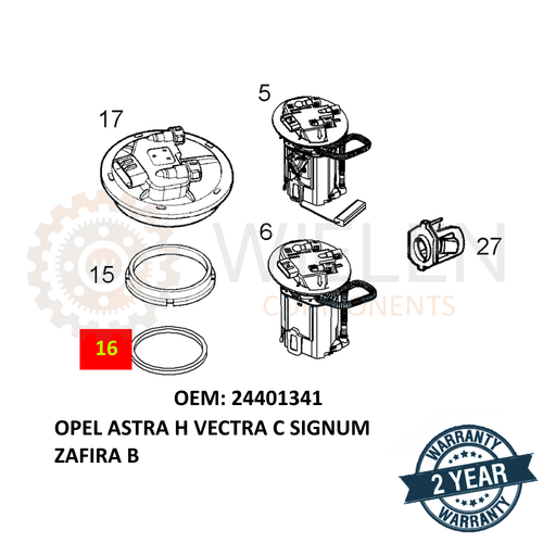 GUARNIZIONE POMPA CARBURANTE OPEL ASTRA H VECTRA C ZAFIRA B SAAB 9-3 24401341 - Picture 3 of 5