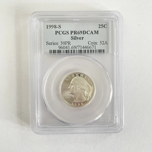 1998 S 25C Silver Washington Quarter Proof PCGS PR69DCAM
