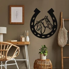 Horse Shoe Metal Wall Art, Metal Wall Decor, Home Decor Wall Art, Wall Sign