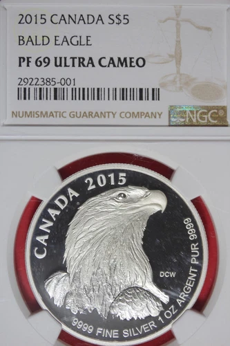 2015 NGC CANADA BALD EAGLE PF69 ULTRA CAMEO $5 DOLLARS #B49151