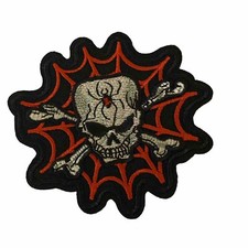 SKULL  BONES Skeleton Iron On Patch ONE FREE MUSIC STICKER WITH PURCHASE