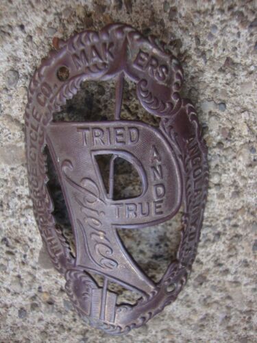 Vintage PIERCE bicycle HEAD BADGE tag neck Tried and True - Picture 3 of 5
