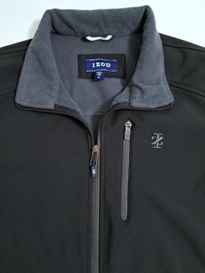 IZOD Men's Small Performance Soft Shell Full Zip Golf Jacket Coat Black  - Image 2 of 4