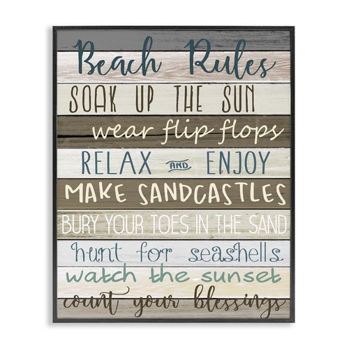 Nautical Fun Beach Rules List Rustic Boardwalk Sign, Designed by Kim