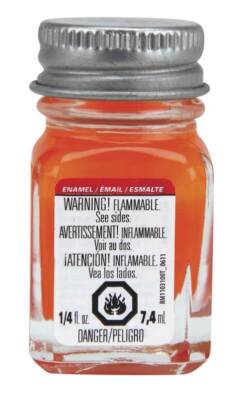 Testors 1/4 oz Fluorescent Orange Enamel Model Paint 1173