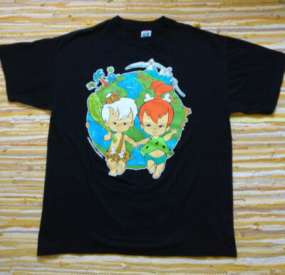 Vintage Hanna Barbera 1995 T-Shirt Flintstones - Pebbles schwarz L - Ungetragen