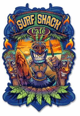 PERSONALIZED BIG KAHUNA SURF SHACK CAFE 20'' HEAVY DUTY USA MADE METAL ADV SIGN