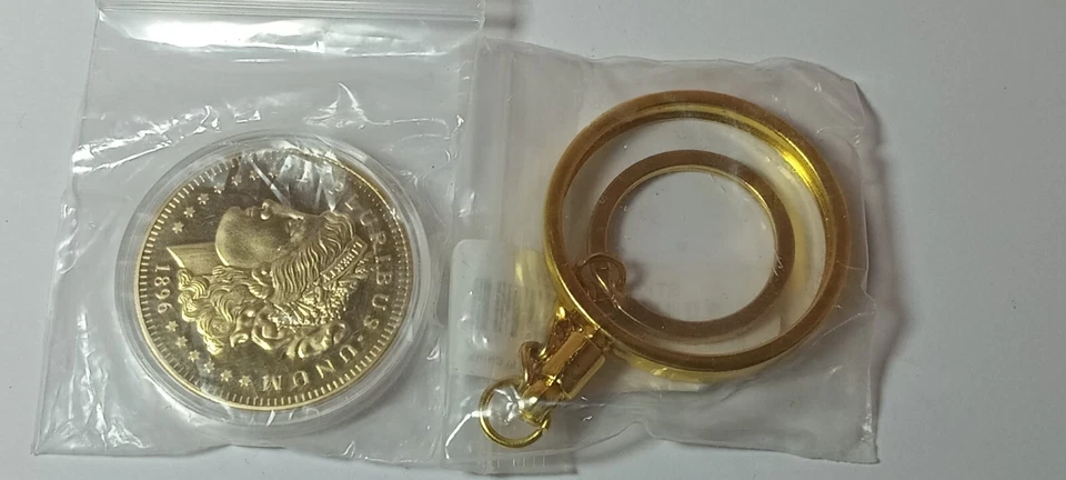 Stylish Commemorative Coin Holder Keyring - 1896 Copper Morgan Dollar - Image 4 of 4