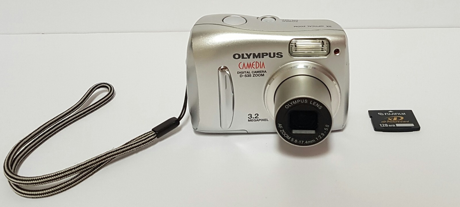 Olympus CAMEDIA D535 Zoom 3.2MP Digital Camera Silver Tested W/ Memory
