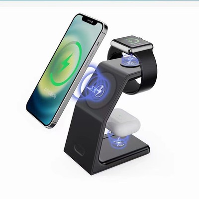 3in1 Foldable Wireless Magnetic Charging Station for iPhone AirPods Charger