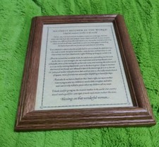 Framed Mother's Day Poem Solid Wood Frame 7.5" X 10"