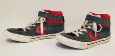 Converse Pro Blaze Strap Stretch Kids Hi High Top Sneakers Navy Red Canvas 3
