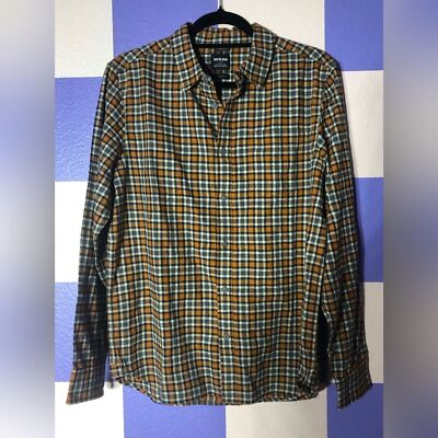 NWT prAna Los Feliz Flannel Shirt in Pecan Pie - Size S