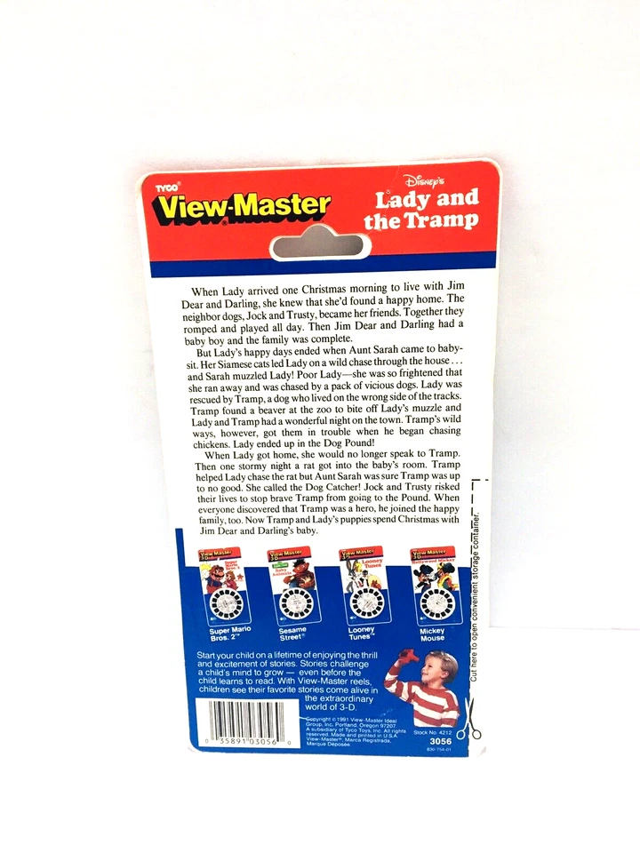 VTG SEALED 1991 VIEW-MASTER 3-D WALT DISNEY LADY AND THE TRAMP 3 REELS NEW - Image 2 of 3