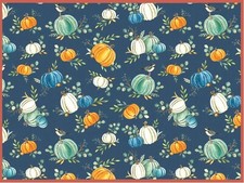 Kitchen Microfiber Dish Drying Mat 15"x20" PUMPKINS,HARVEST WISHES,orange, KDD