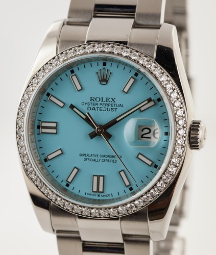 Rolex Datejust 36, Ref 116200, Men's, Stainless Steel, Custom Tiffany Blue Dial - Picture 6 of 24