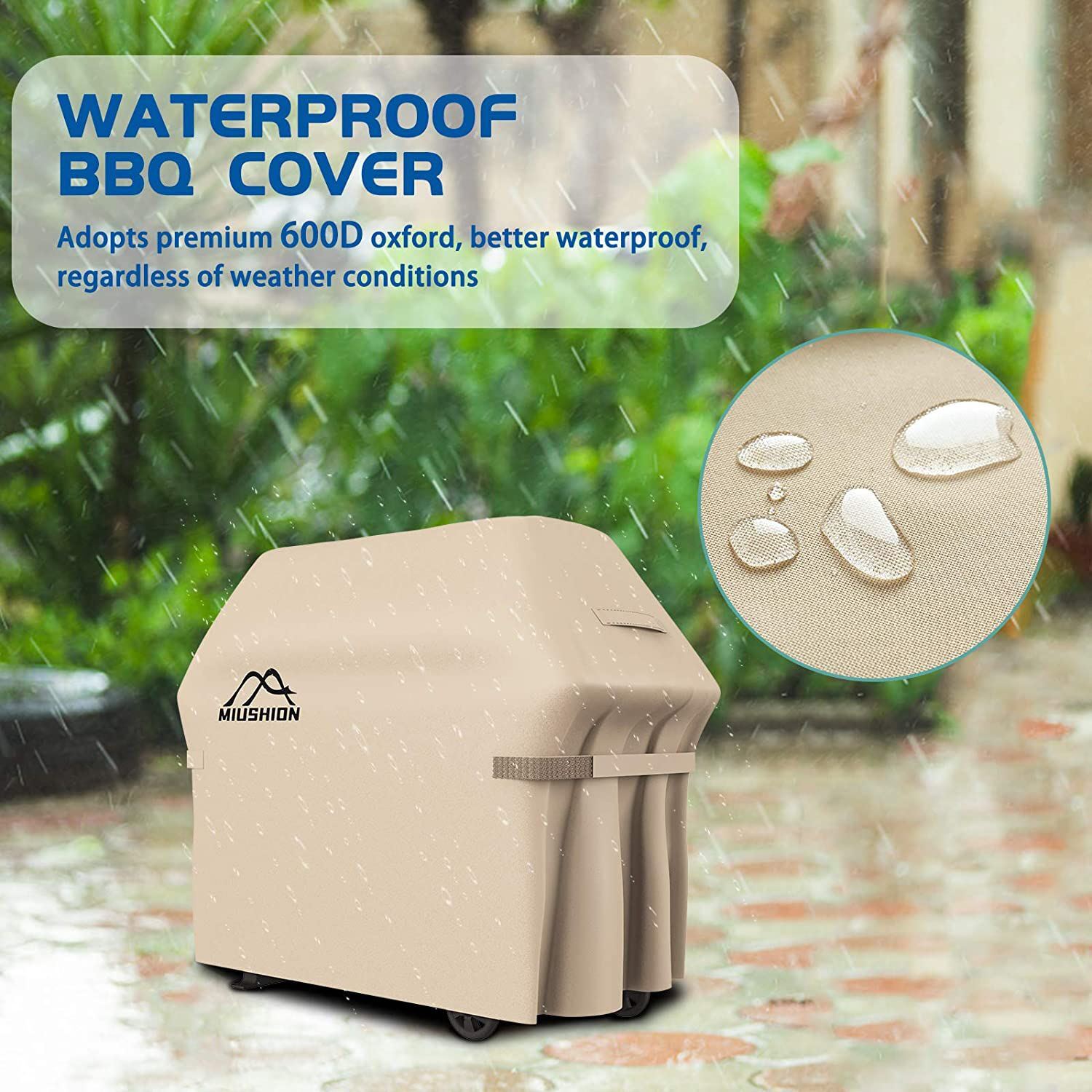Beige Grill Cover 60" Waterproof for er Brinkmann Charbroil Holland