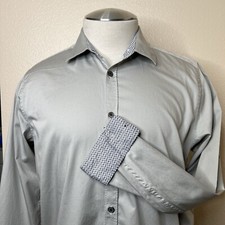Ted Baker Mens 5 Gray Casual Dress Shirt Long Sleeve