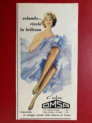(V32) OMSA UNDERWEAR SOCKS 21x11 cm Advertising Advertising Clipping