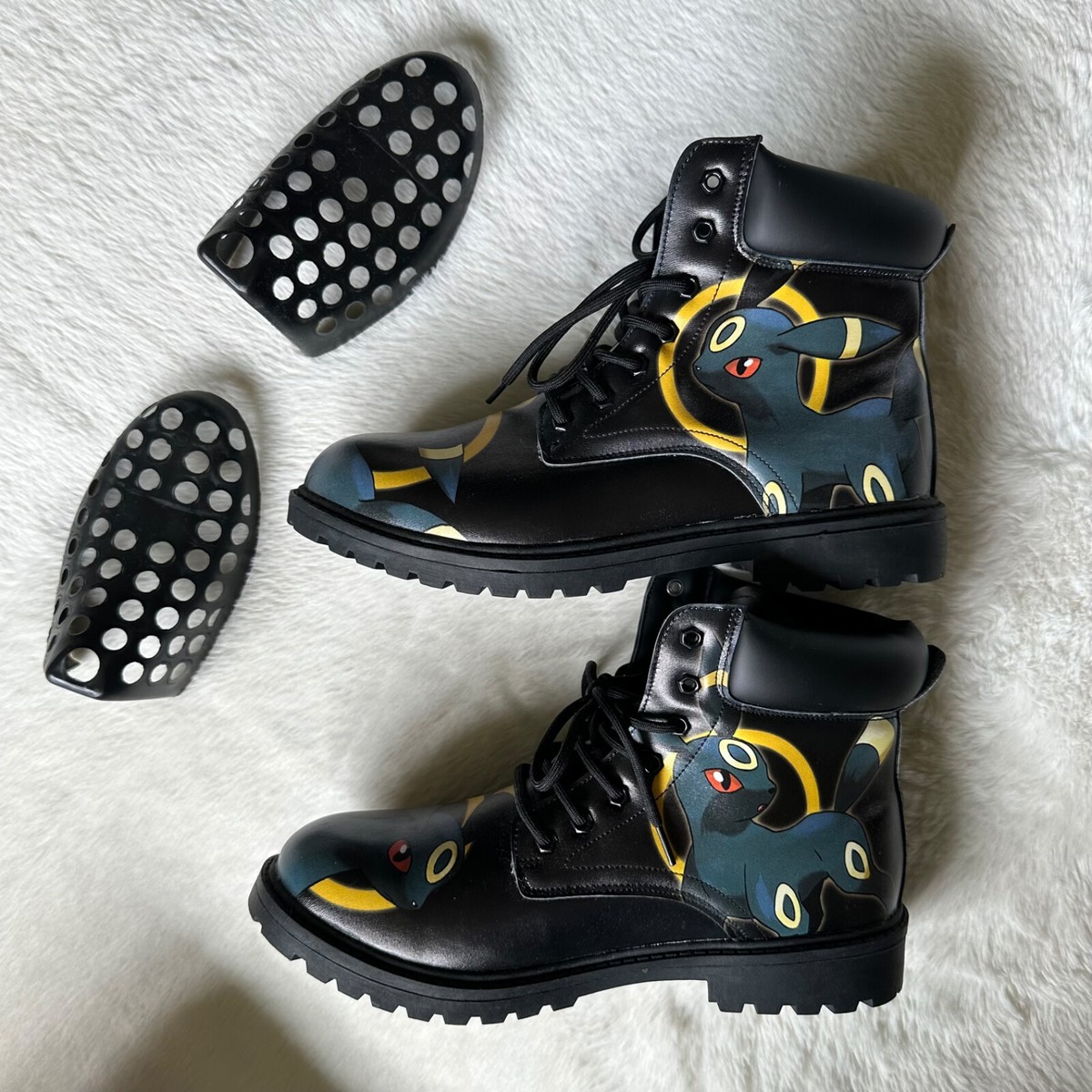 NWB Gear Anime Umbreon Vegan Leather Boots Custom Anime Painted Water Resistant NWB Gear Anime Umbreon Vegan Leather Boots Custom Anime  main image 2