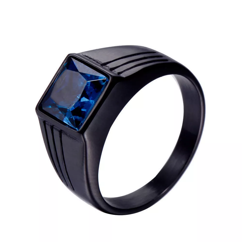 Mens black hotsell signet ring