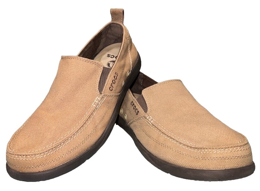 Crocs Walu 11270 Casual Khaki Tan Light Brown Slip On Loafer Shoes Men US 13 Crocs Men main image 3