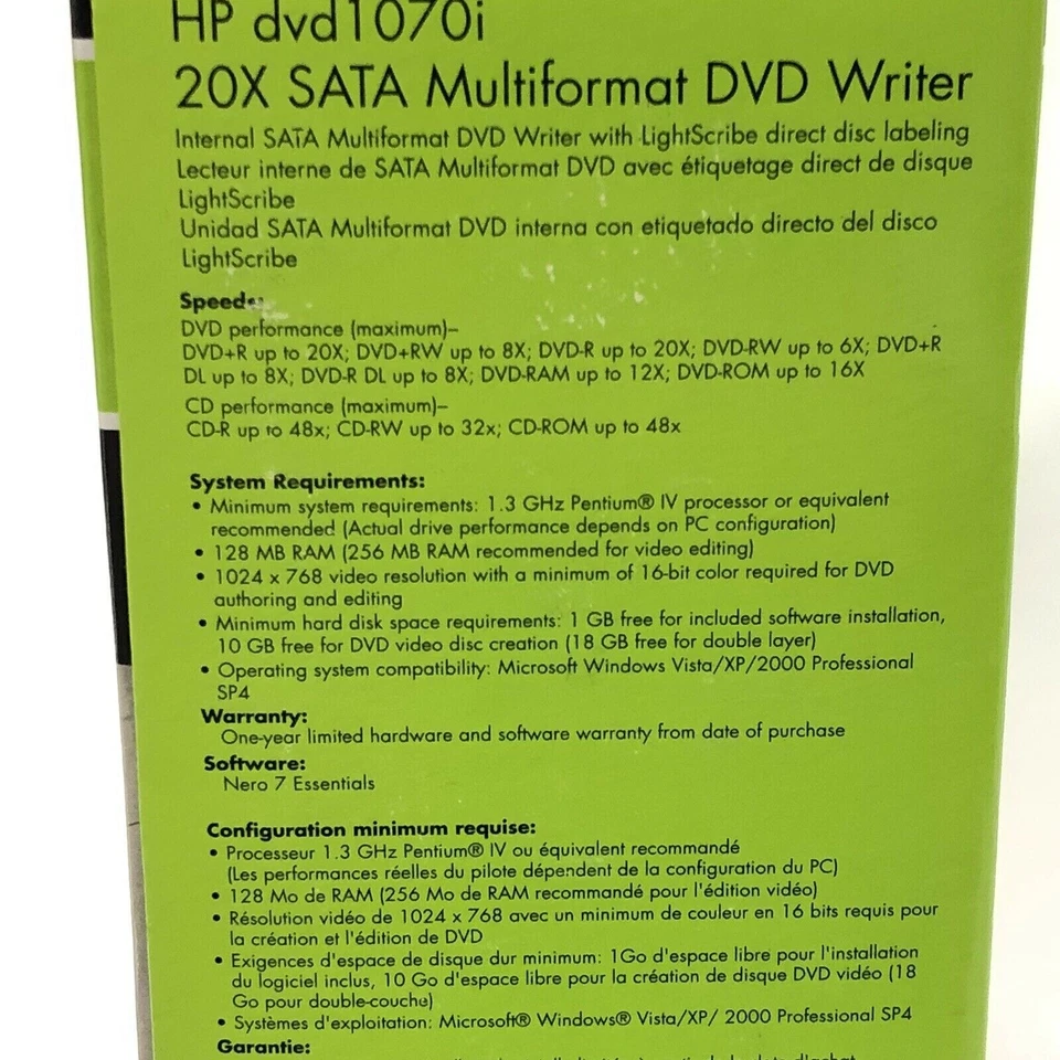 HP DVD1070i 20X SATA Multiformat DVD Writer New Hewlett Packard DVD-R DVDRW CDR - Image 3 of 4