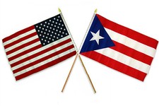 12x18 12"x18" Wholesale Combo USA American Puerto Rico Stick Flag 100D