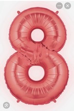 40-Inch Red Foil Number Balloons 0-9 for 8th Birthday or Anniversary Parties