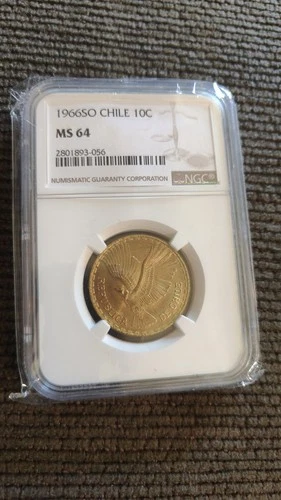 Chile 10 Centesimos 1966SO NGC MS 64