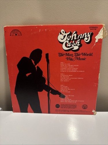 Johnny Cash 1973 2LP The Man, The World, His Music Sun Records SUN-2-126 - Picture 2 of 6