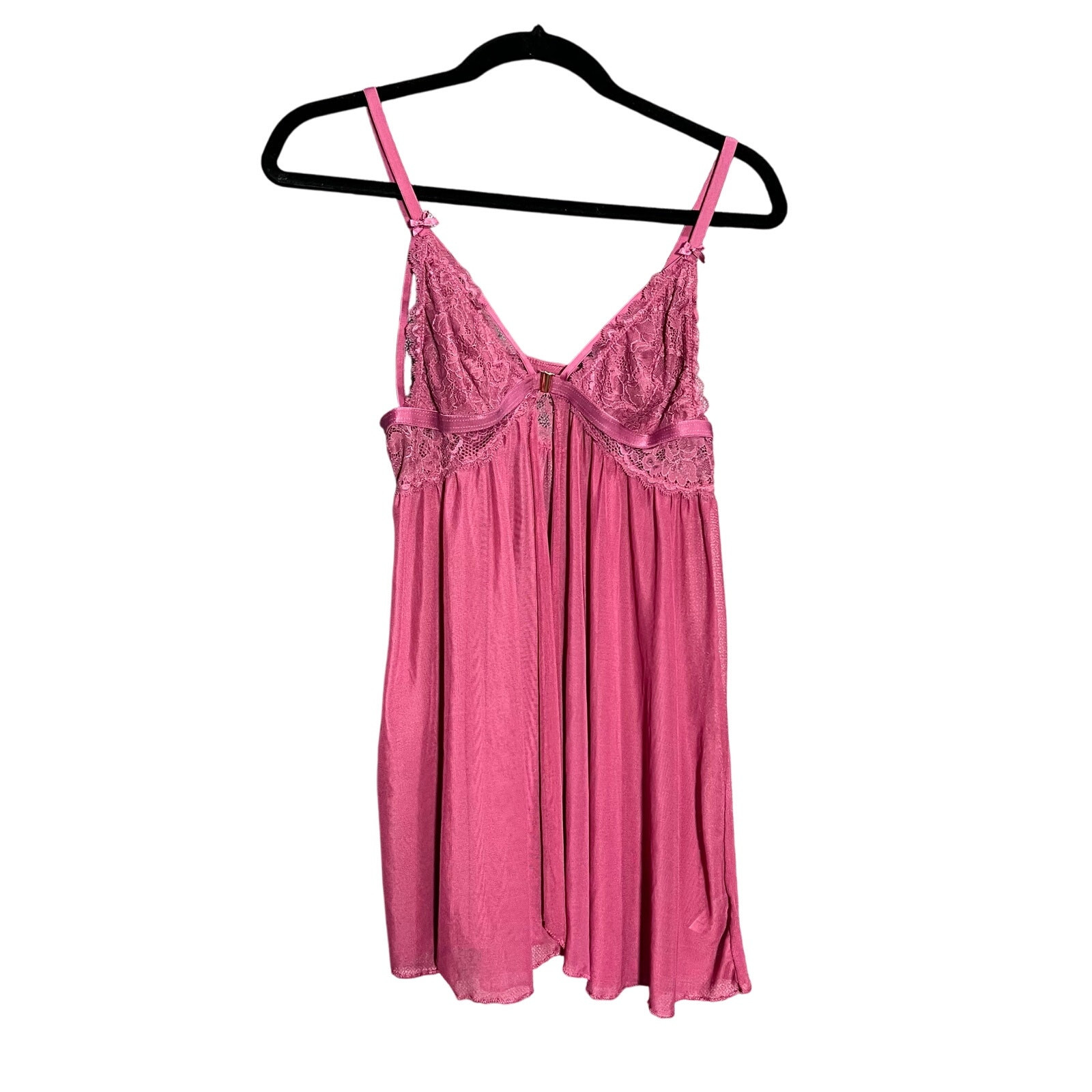 Women’s Babydoll Lace Front Clasp Mauve Lingerie Size Large Intimates Sexy