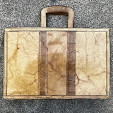 Vtg 70s Leather Briefcase Attaché Portfolio - MCM Elizabeth Bag - Made In USA