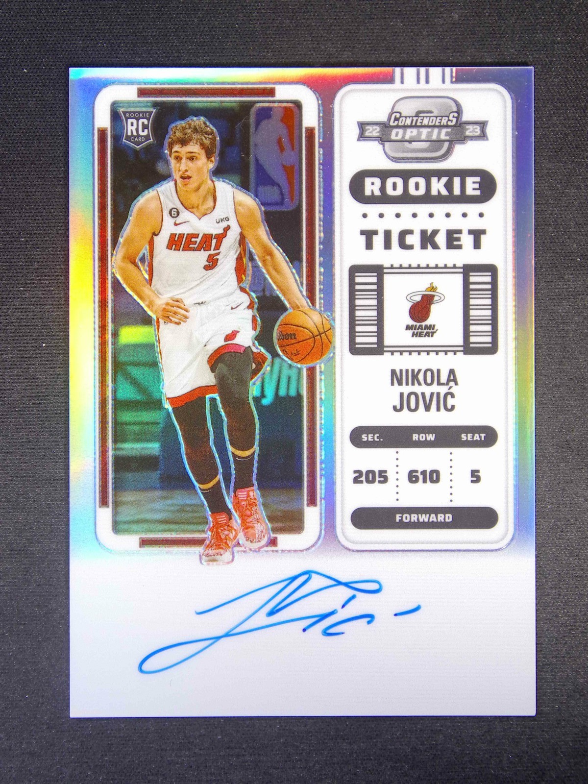 2022-23 Panini Contenders Optic Nikola Jovic #120 RC Silver Ticket Auto #B