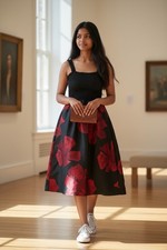 Women’s M.S.S.P Floral & Black Dress lined Y2K Cocktail Size 10 Gorgeous Prom