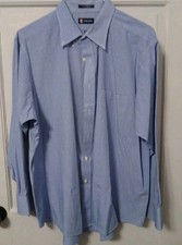 Chaps Men's Blue LS Wrinkle Free Button Down Dress Shirt Sz XL