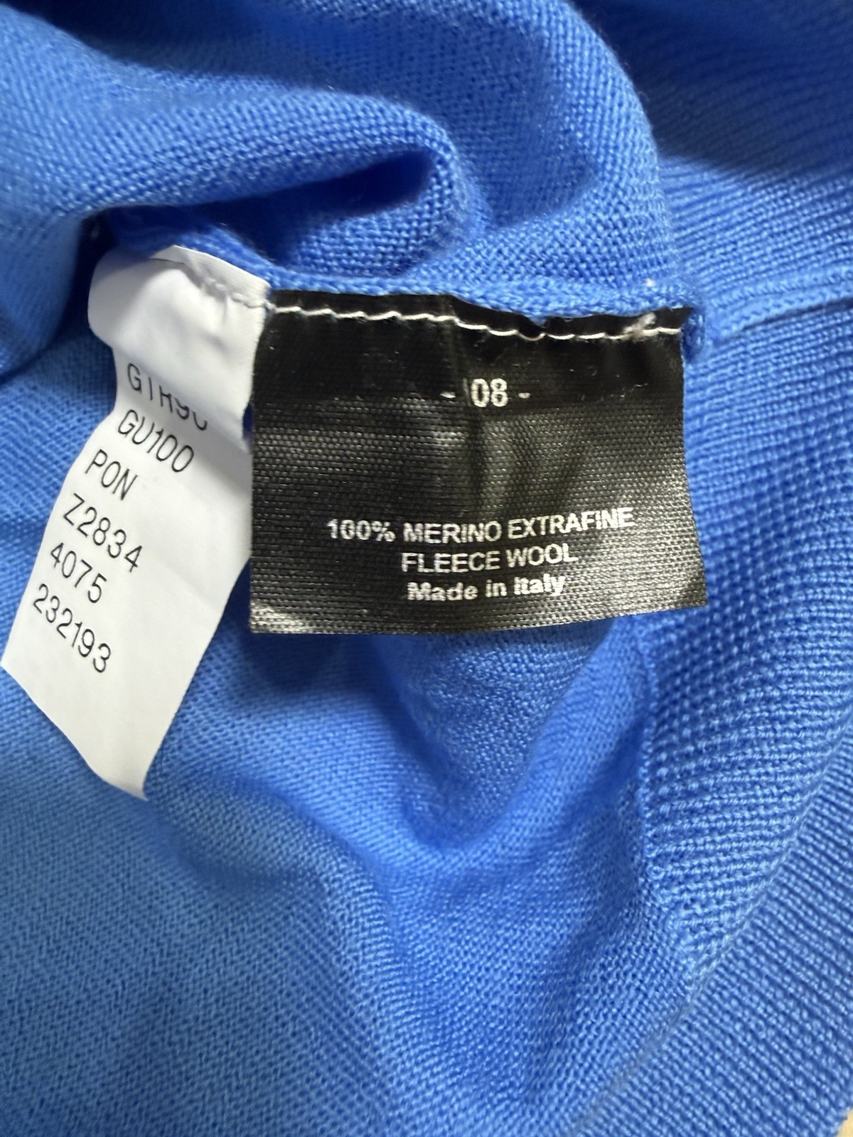 Gucci Men's Blue Knit 100percent Merino Fleece Wool V-Neck Pullover Sweater Size M image 3