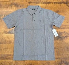 Hurley Mens h20 Dri Ace Slub polo Grey Size Medium NEW