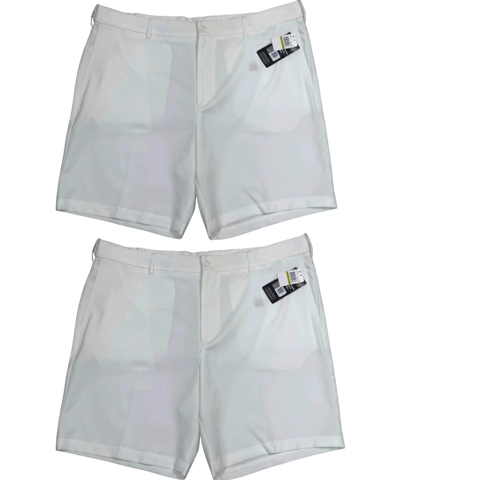 PGA Tour Golf Shorts Men Size 44 White Moisture Wicking 2 Pack New